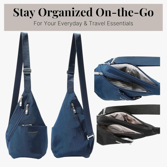 New Baggallini Navy Crossbody Bag - Picture 3 of 5